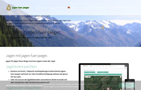 Vorschau von jagen-fuer-jaeger.com, jagen-fuer-jaeger bietet alles rund um die jagd
