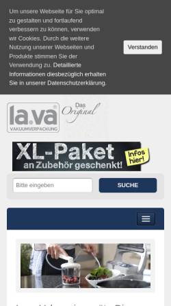 Vorschau der mobilen Webseite www.vakuumiergeraete.de, Vakuumverpacken