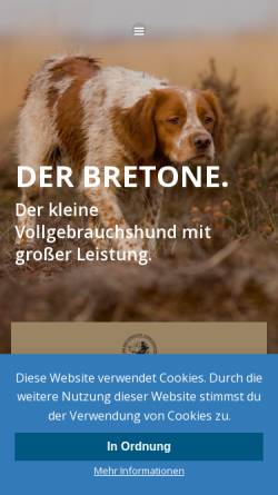 Vorschau der mobilen Webseite www.der-bretone.de, Club für Bretonische Vorstehhunde e.V.