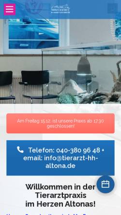 Vorschau der mobilen Webseite www.tierarzt-hh-altona.de, Tierarztpraxis in Altona
