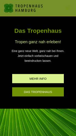 Vorschau der mobilen Webseite www.tropenhaus-hamburg.de, Tropenhaus-Hamburg