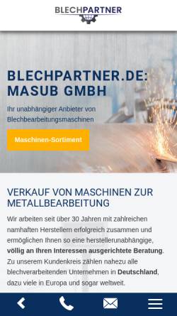 Vorschau der mobilen Webseite www.blechpartner.de, MaSuB GmbH