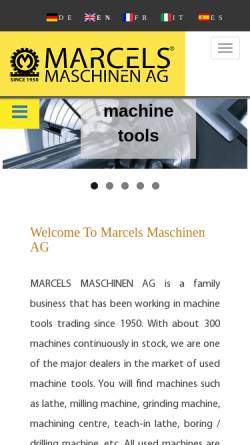 Vorschau der mobilen Webseite www.marcels-maschinen.ch, Marcels Maschinen AG