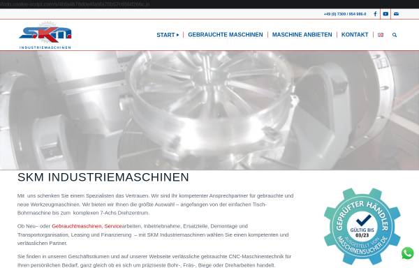 Vorschau von www.skm-maschinen.de, SKM Maschinen, Inh. Sefik Kaymas