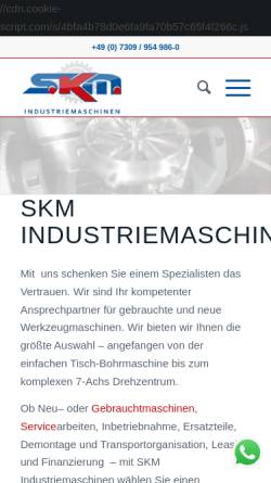Vorschau der mobilen Webseite www.skm-maschinen.de, SKM Maschinen, Inh. Sefik Kaymas