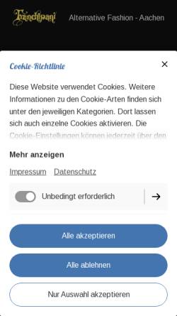 Vorschau der mobilen Webseite www.franchipani.de, Franchipani
