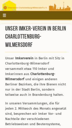 Vorschau der mobilen Webseite imkerverein-berlin.de, Imkerverein Charlottenburg-Wilmersdorf