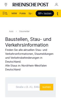 Vorschau der mobilen Webseite rp-online.de, Rheinische Post