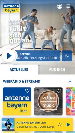 Vorschau der mobilen Webseite www.antenne.de, Antenne Bayern