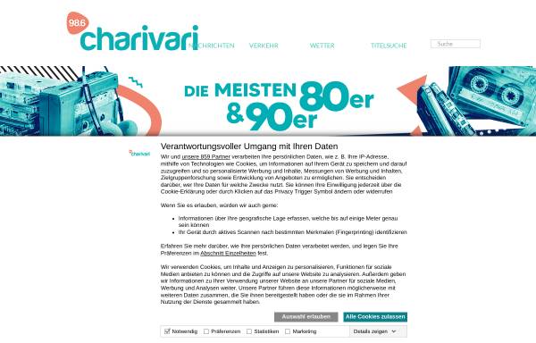 Vorschau von www.charivari986.de, Charivari 98,6