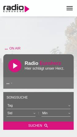 Vorschau der mobilen Webseite www.euroherz.de, Radio Euroherz