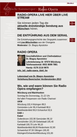 Vorschau der mobilen Webseite www.radio-opera.fm, Radio-Opera.fm