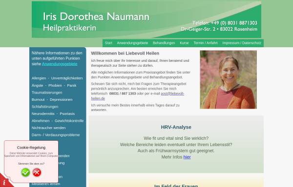 Vorschau von www.liebevoll-heilen.de, Heilpraktikerin Iris Naumann