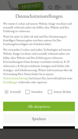 Vorschau der mobilen Webseite hofart.de, HOFART