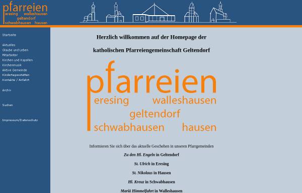 Vorschau von www.pfarrei-geltendorf.de, Pfarreien Geltendorf, Kaltenberg, Hausen
