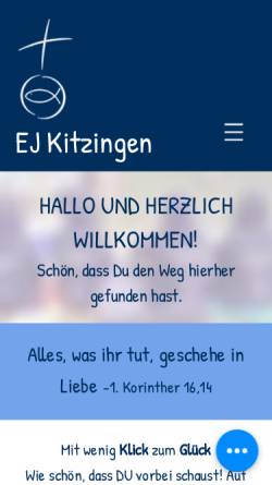 Vorschau der mobilen Webseite www.ej-kitzingen.de, Evangelische Jugend im Dekanatsbezirk Kitzingen
