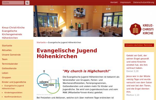 Vorschau von www.kreuz-christi-kirche.de, Evangelische Jugend in Höhenkirchen