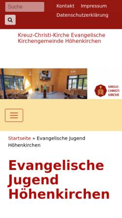 Vorschau der mobilen Webseite www.kreuz-christi-kirche.de, Evangelische Jugend in Höhenkirchen