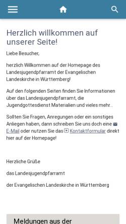 Vorschau der mobilen Webseite www.lajupf.de, Evangelisches Landesjugendpfarramt Württemberg