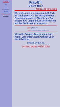 Vorschau der mobilen Webseite www.pray-bih.de, Pray-Bih Oberhörlen