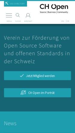 Vorschau der mobilen Webseite www.ch-open.ch, /ch/open - die Swiss Open Systems User Group