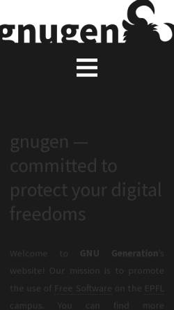 Vorschau der mobilen Webseite gnugeneration.epfl.ch, GNU Generation