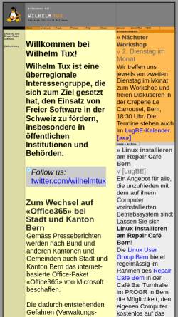 Vorschau der mobilen Webseite www.wilhelmtux.ch, Wilhelmtux.ch