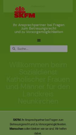 Vorschau der mobilen Webseite www.skfm-nk.de, SKFM Sozialdienst Katholischer Frauen und Männer e.V.