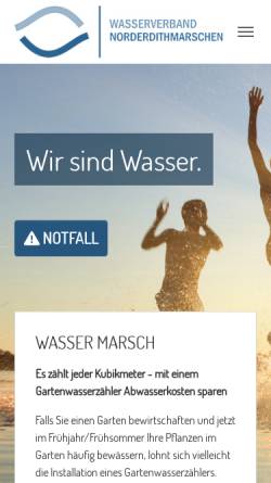 Vorschau der mobilen Webseite www.wvnd.de, Wasserbeschaffungsverband Norderdithmarschen
