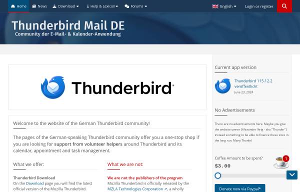 Vorschau von www.thunderbird-mail.de, Thunderbird Mail DE