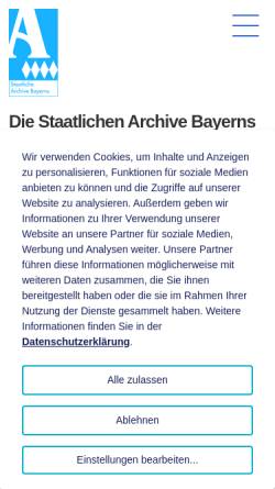 Vorschau der mobilen Webseite www.gda.bayern.de, Die staatlichen Archive in Bayern