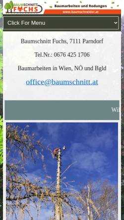 Vorschau der mobilen Webseite www.baumschneider.at, Johann Fuchs