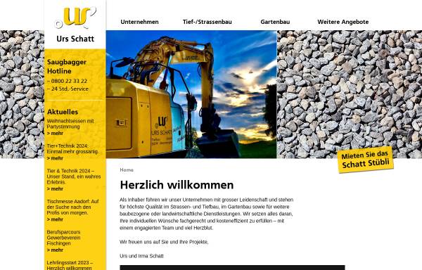 Vorschau von www.urs-schatt.ch, Urs Schatt Tiefbau GmbH