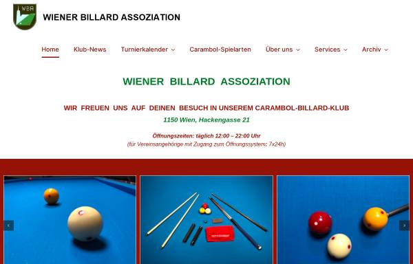 Vorschau von www.wba.at, WBA - Wiener Billard Assoziation