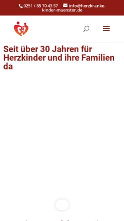 Vorschau der mobilen Webseite www.herzkranke-kinder-muenster.de, Herzkranke Kinder e.V.