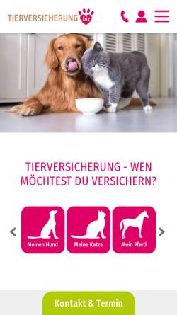 Vorschau der mobilen Webseite www.tierversicherung.biz, Tierversicherungen.biz