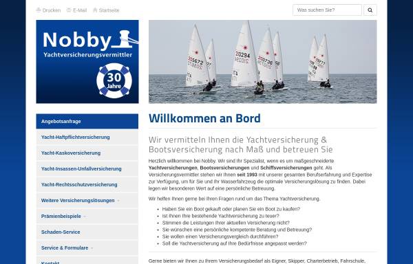 Vorschau von www.nobby.eu, Nobby Yachtversicherungsvermittler oHG