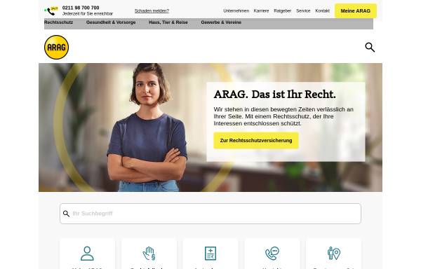 Vorschau von www.arag.de, ARAG Versicherungsgruppe