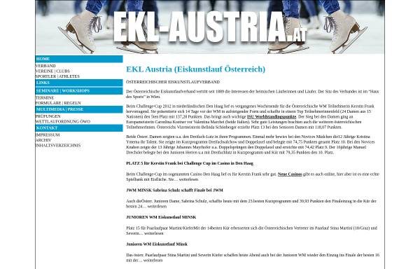 Vorschau von www.ekl-austria.at, Österreichischer Eiskunstlaufverband EKL