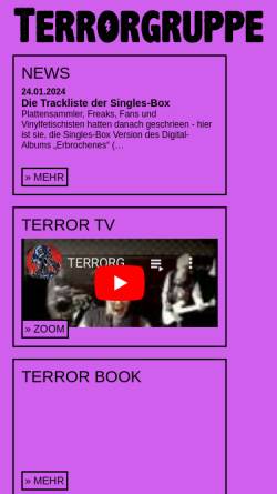 Vorschau der mobilen Webseite www.terrorgruppe.com, Terrorgruppe