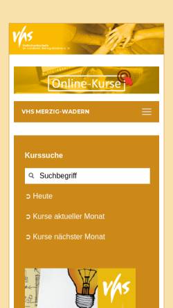 Vorschau der mobilen Webseite vhs-merzig-wadern.de, VHS Volkshochschule im Landkreis Merzig-Wadern e.V.
