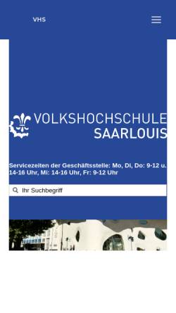 Vorschau der mobilen Webseite vhs-saarlouis.de, Volkshochschule Saarlouis