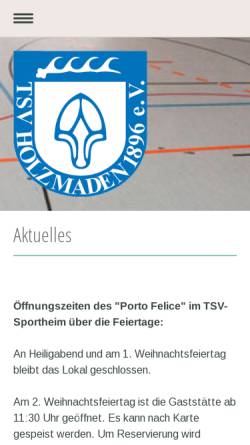Vorschau der mobilen Webseite www.tsv-holzmaden.de, TSV Holzmaden 1896 e. V.