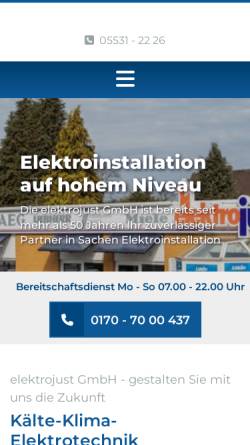 Vorschau der mobilen Webseite www.elektrojust.de, Elektro Just