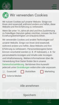 Vorschau der mobilen Webseite www.gwd-minden.de, TSV Grün-Weiß Dankersen-Minden e.V.