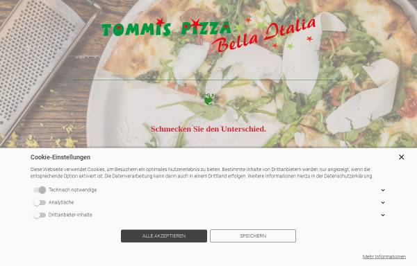Vorschau von www.tommispizza.de, Tommis Pizza Service