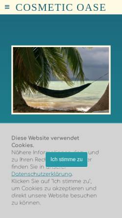 Vorschau der mobilen Webseite www.cosmeticoase.de, Cosmetic Oase, Inhaberin Veronika Niemann