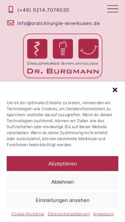 Vorschau der mobilen Webseite oralchirurgie-leverkusen.de, Dr. med. dent. Rafael Burgmann