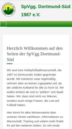 Vorschau der mobilen Webseite dortmund-sued.de, SpVgg Dortmund-Süd 1987 e.V.