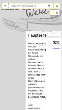 Vorschau der mobilen Webseite wiki.xedos-community.de, Xedos-Wiki